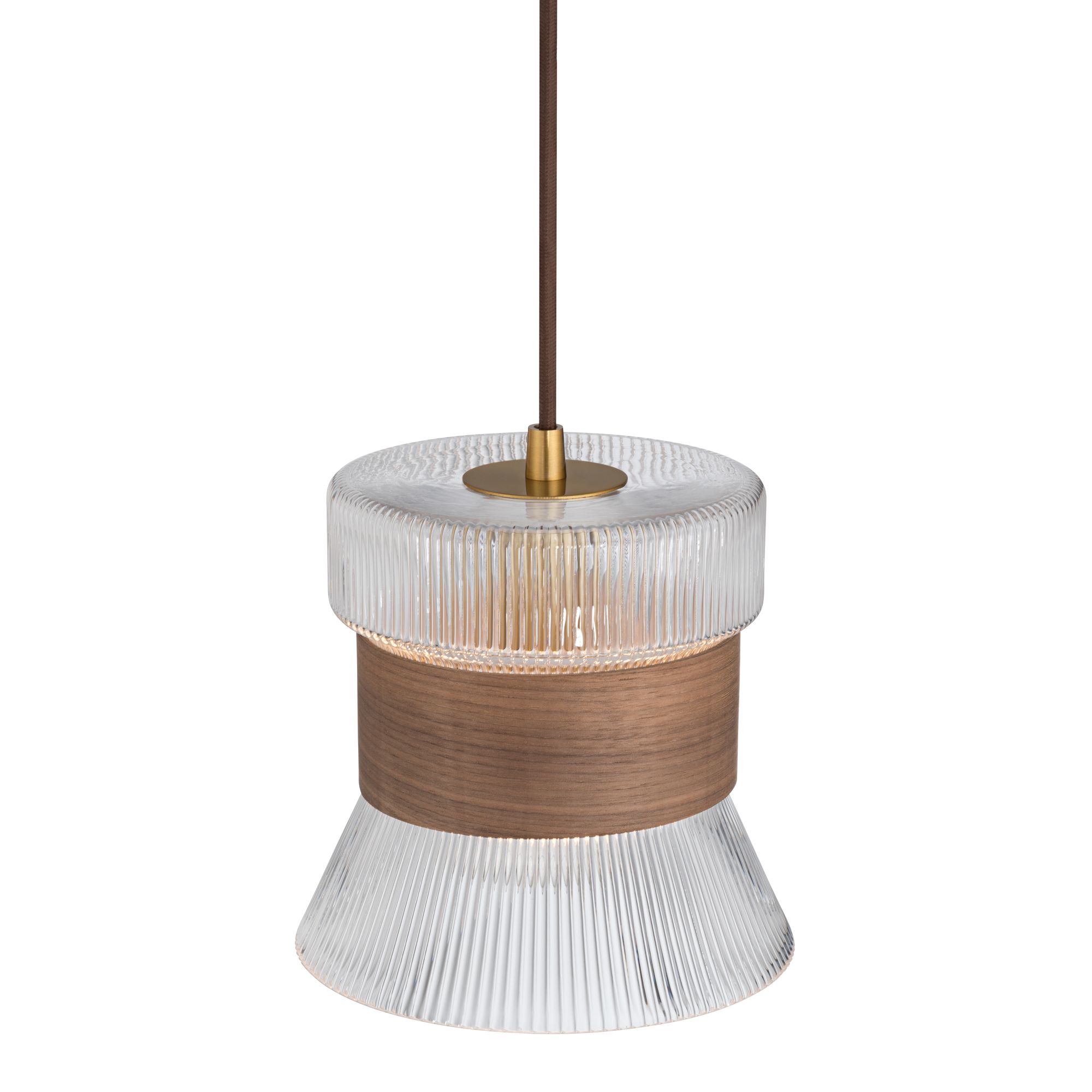 Image 7 Possini Euro Carasco 7 1/2" Wide Wood and Gold Mini Pendant Light more views