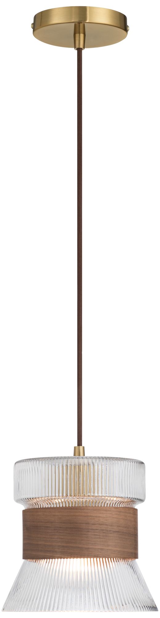 Possini Euro Carasco 7 1/2" Wide Wood and Gold Mini Pendant Light in scene