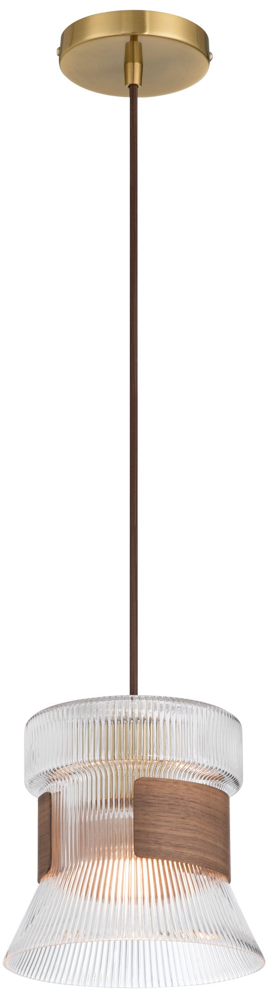 Possini Euro Carasco 7 1/2" Wide Wood and Gold Mini Pendant Light in scene