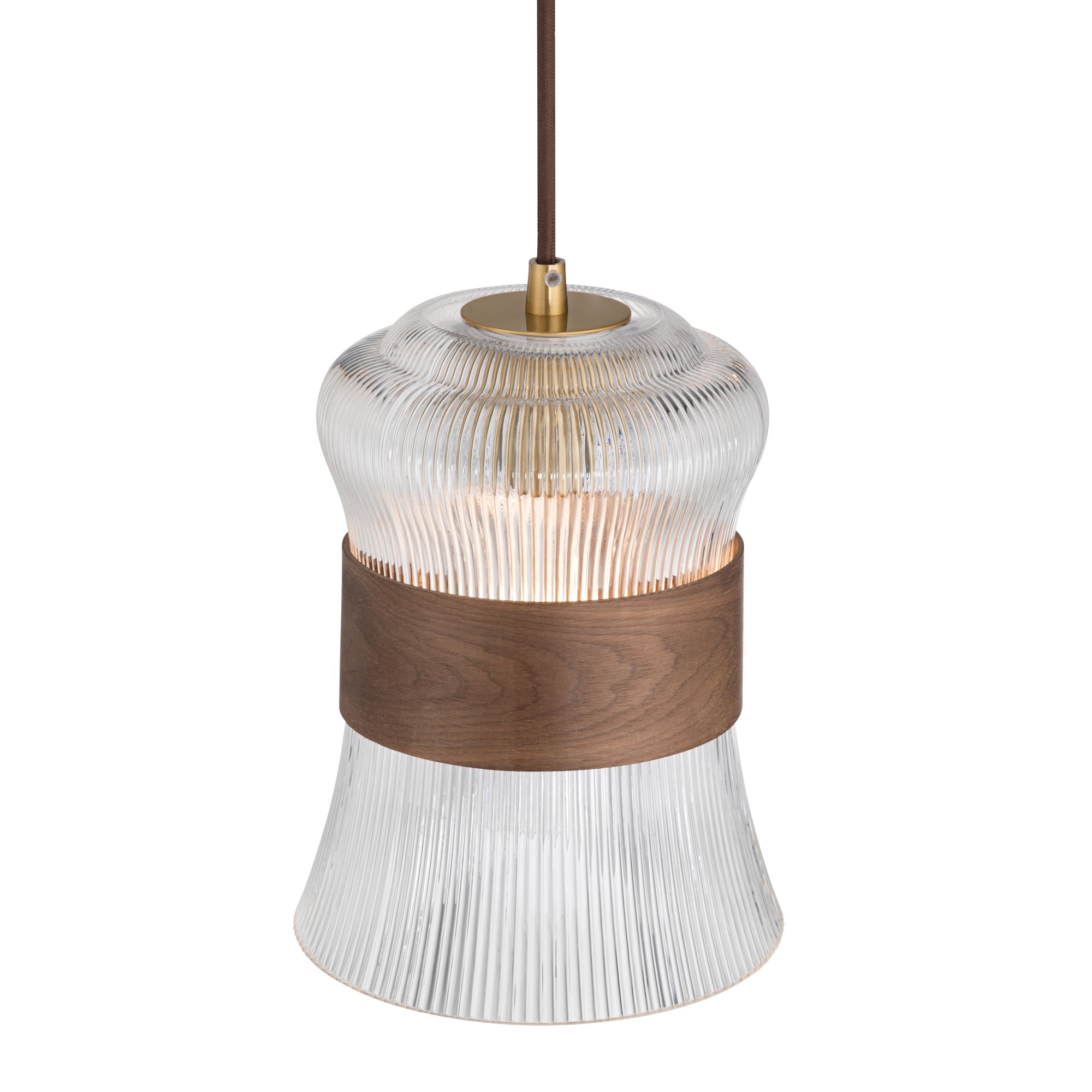 Image 5 Possini Euro Carasco 7 1/4" Wide Wood and Gold Mini Pendant Light more views