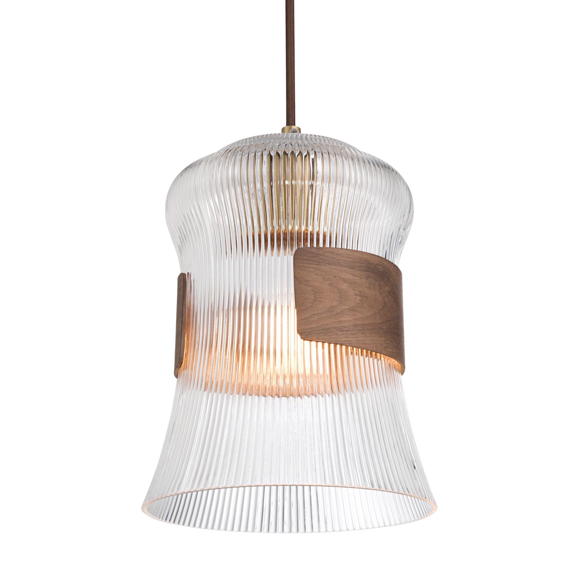 Possini Euro Carasco 7 1/4" Wide Wood and Gold Mini Pendant Light Image 3