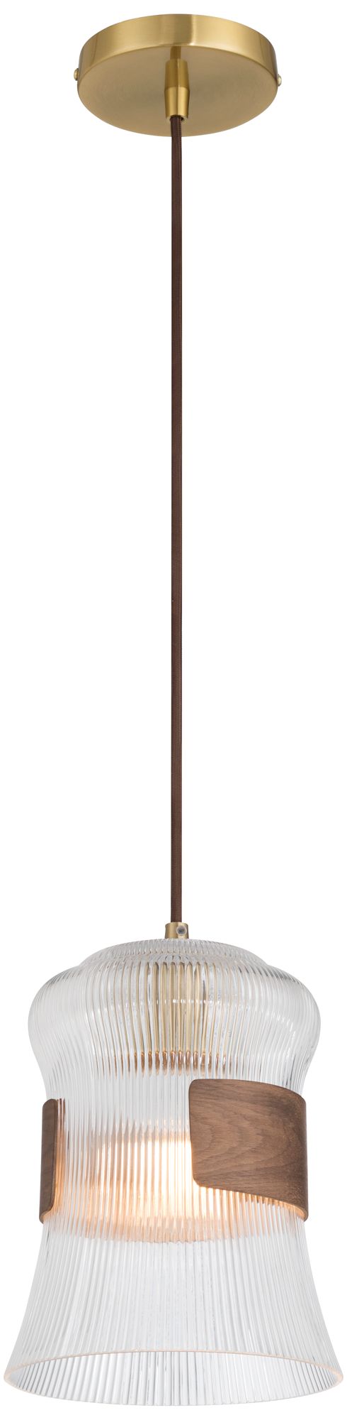 Possini Euro Carasco 7 1/4" Wide Wood and Gold Mini Pendant Light Image 7