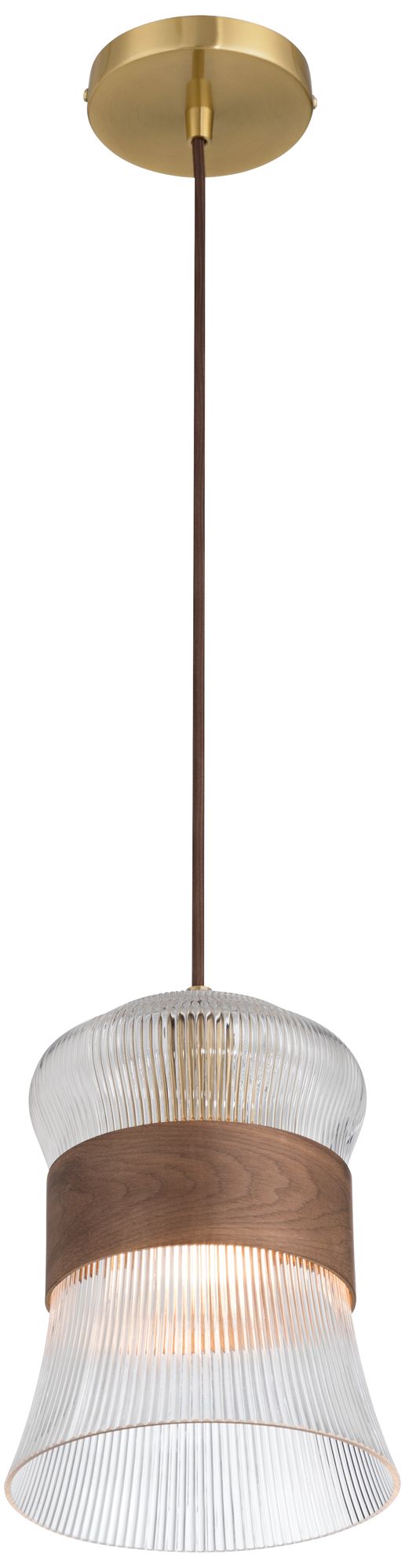 Possini Euro Carasco 7 1/4" Wide Wood and Gold Mini Pendant Light Image 8