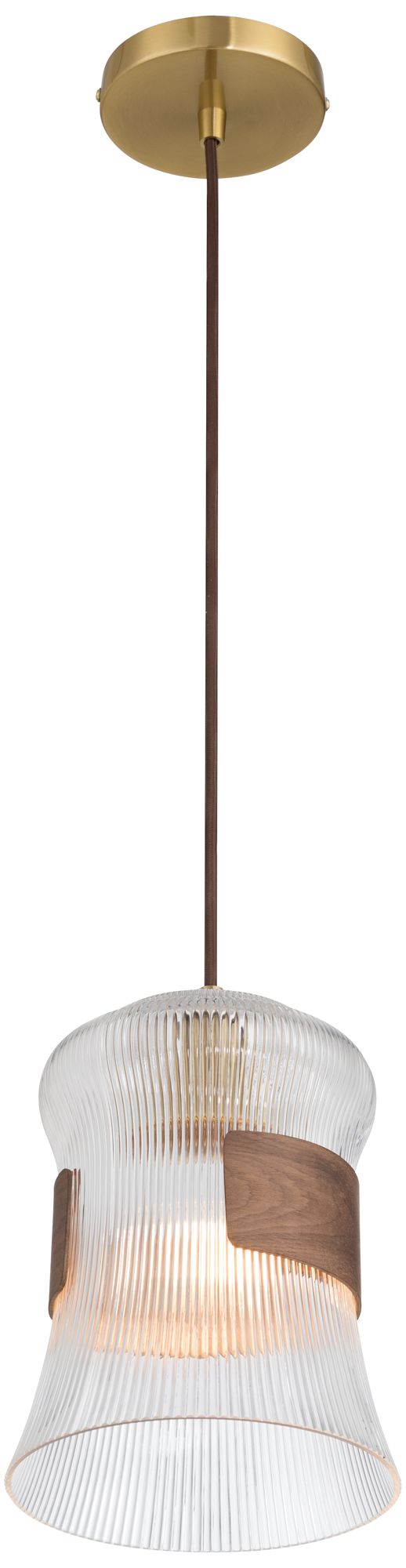 Possini Euro Carasco 7 1/4" Wide Wood and Gold Mini Pendant Light Image 9