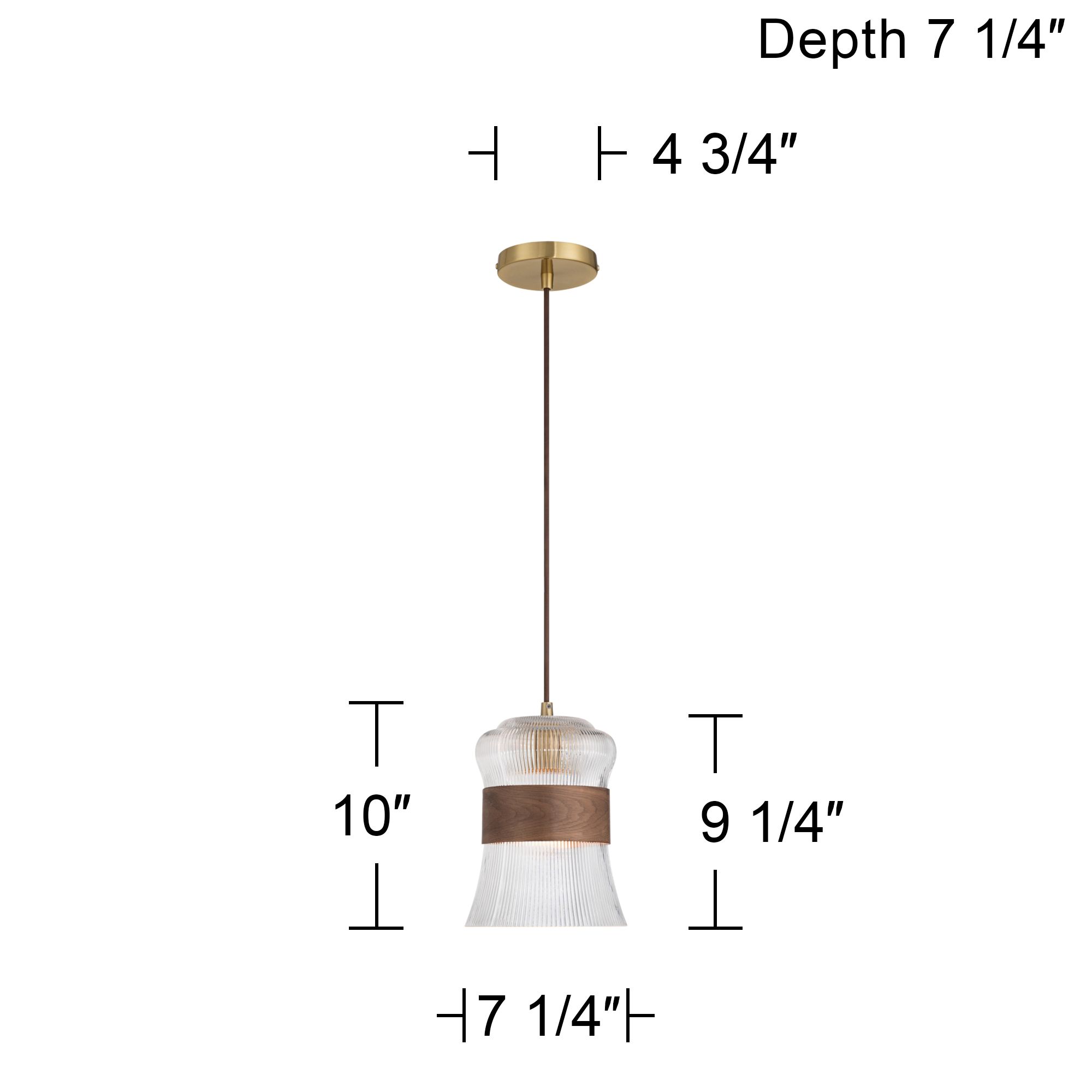 Possini Euro Carasco 7 1/4" Wide Wood and Gold Mini Pendant Light Image 10