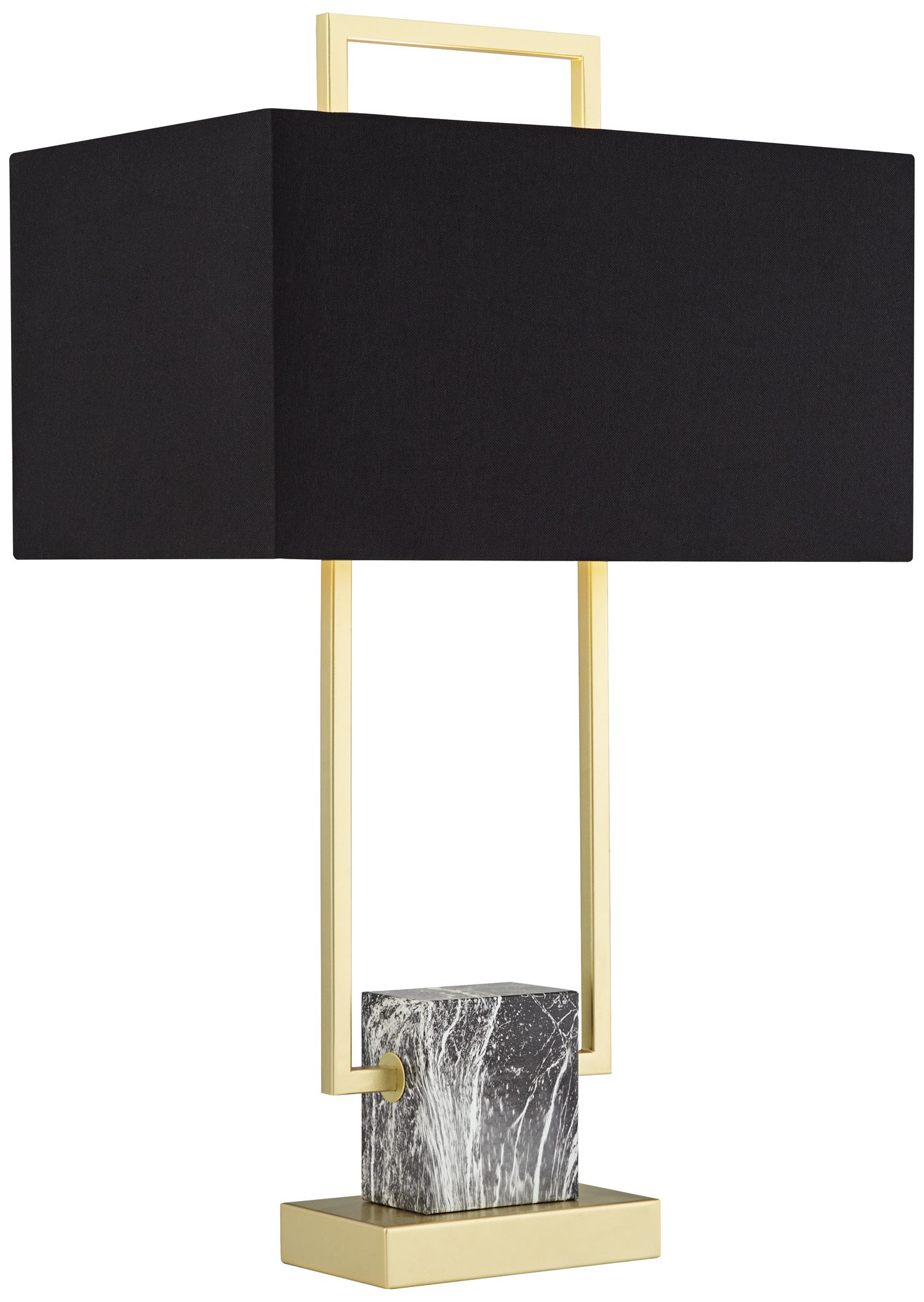 Image 2 Possini Euro Carl 24 3/4" Black and Gold Rectangle Table Lamp