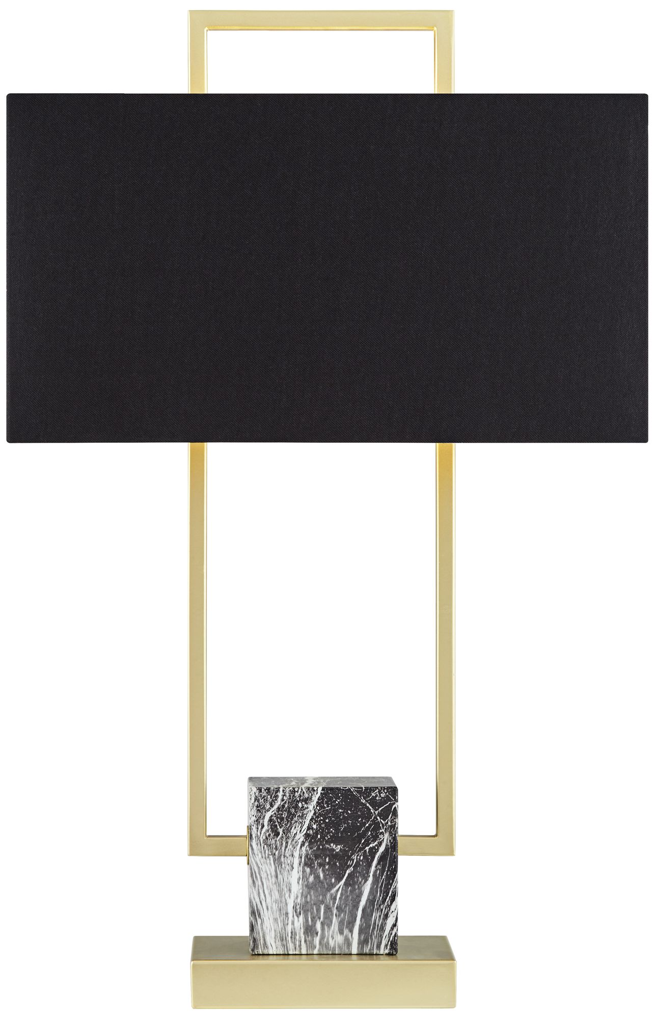 Possini Euro Carl 24 3/4" Black and Gold Rectangle Table Lamp