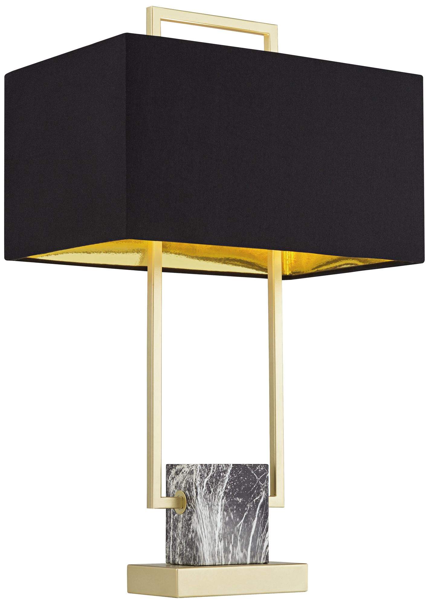 Possini Euro Carl 24 3/4" Black and Gold Rectangle Table Lamp