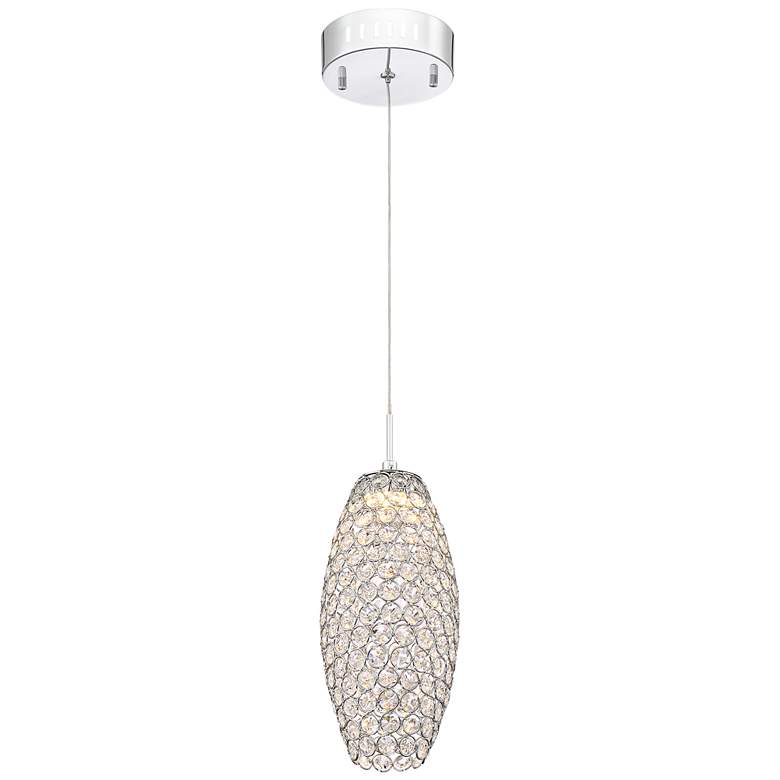 Image 2 Possini Euro Carlier 5 1/4 inchW Chrome LED Crystal Mini Pendant