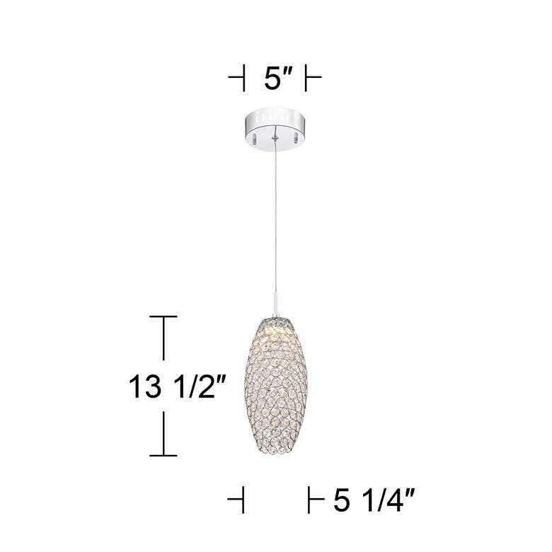 Image 4 Possini Euro Carlier 5 1/4"W Chrome LED Crystal Mini Pendant more views