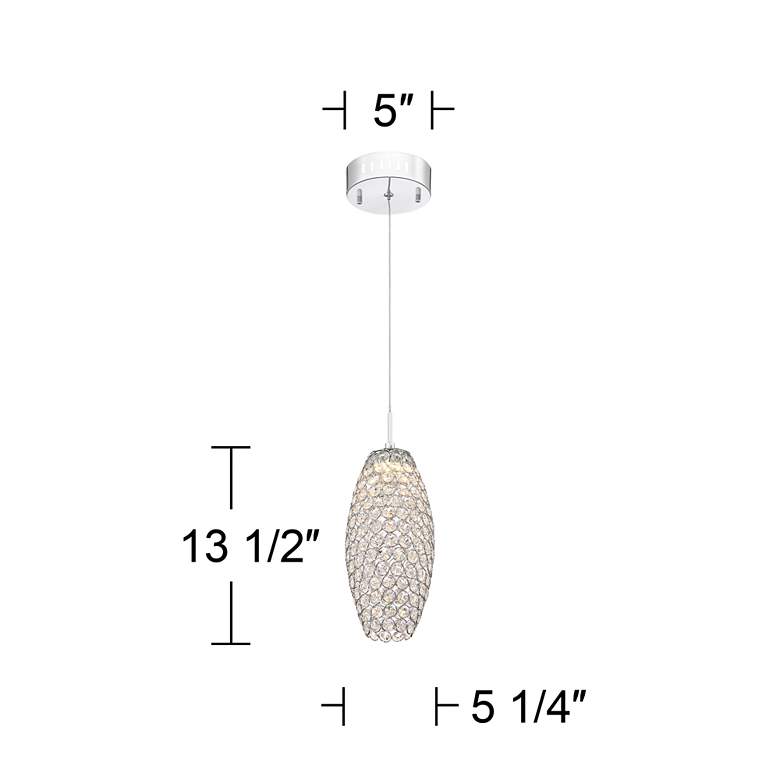 Image 4 Possini Euro Carlier 5 1/4 inchW Chrome LED Crystal Mini Pendant more views