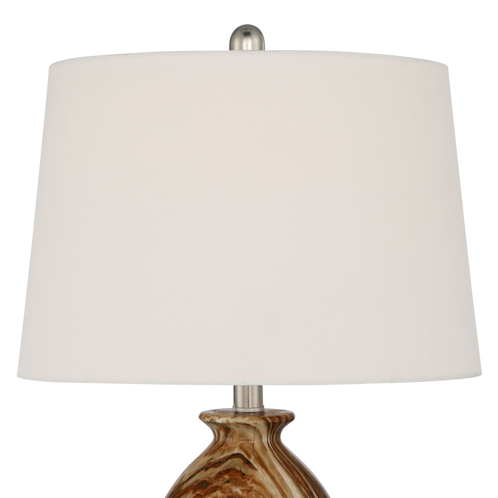 Image 4 Possini Euro Carlton 28" Brown Faux Marble Table Lamps Set of 2 more views