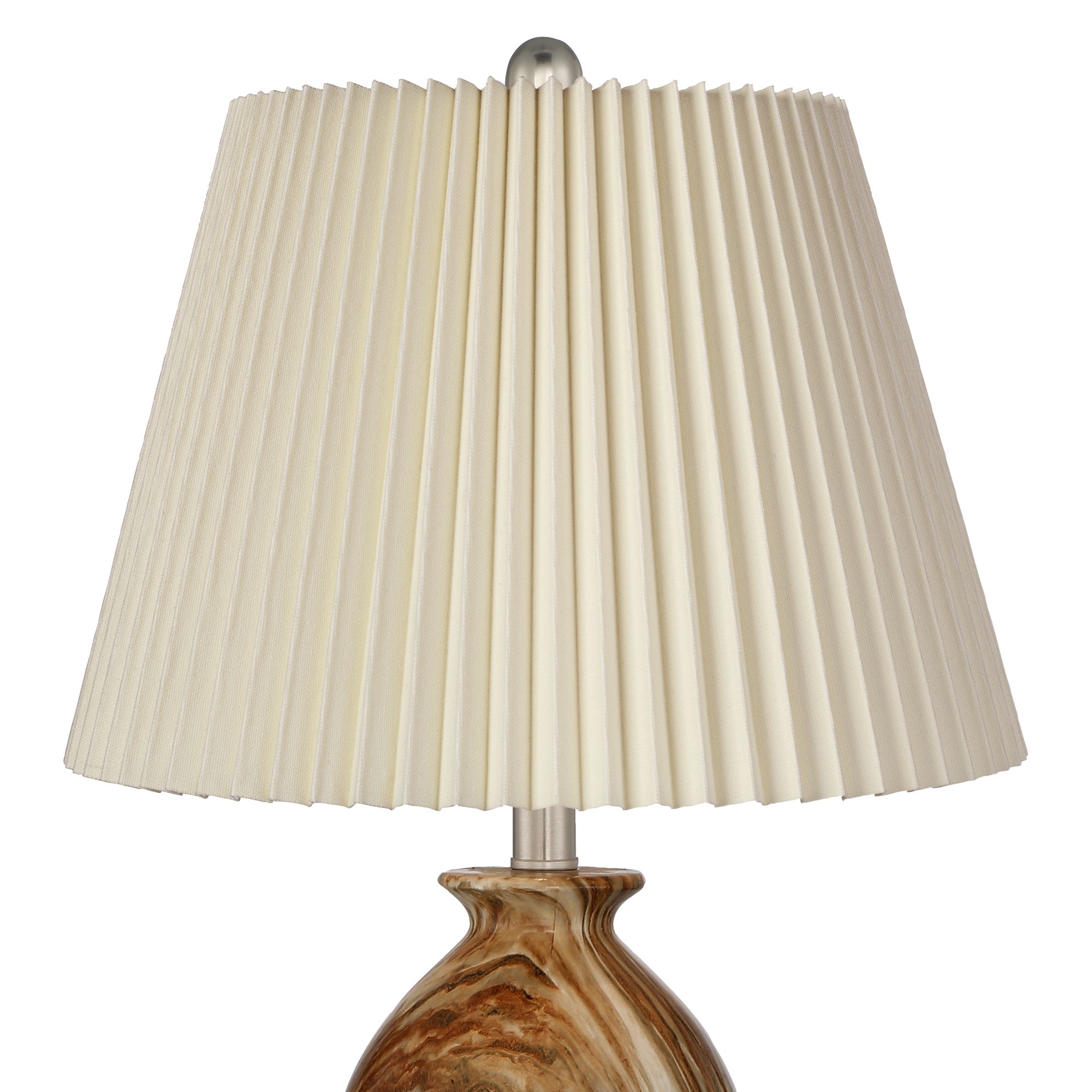 Image 2 Possini Euro Carlton 28" Ivory Pleat and Faux Marble Lamps Set of 2 more views