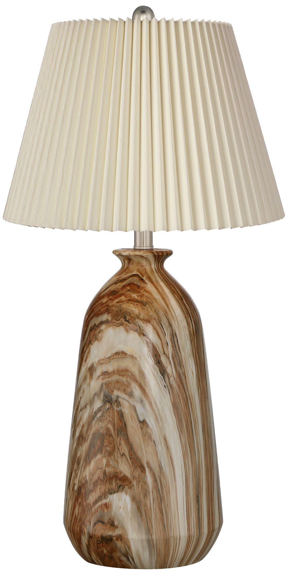 Image 6 Possini Euro Carlton 28" Ivory Pleat and Faux Marble Lamps Set of 2 more views