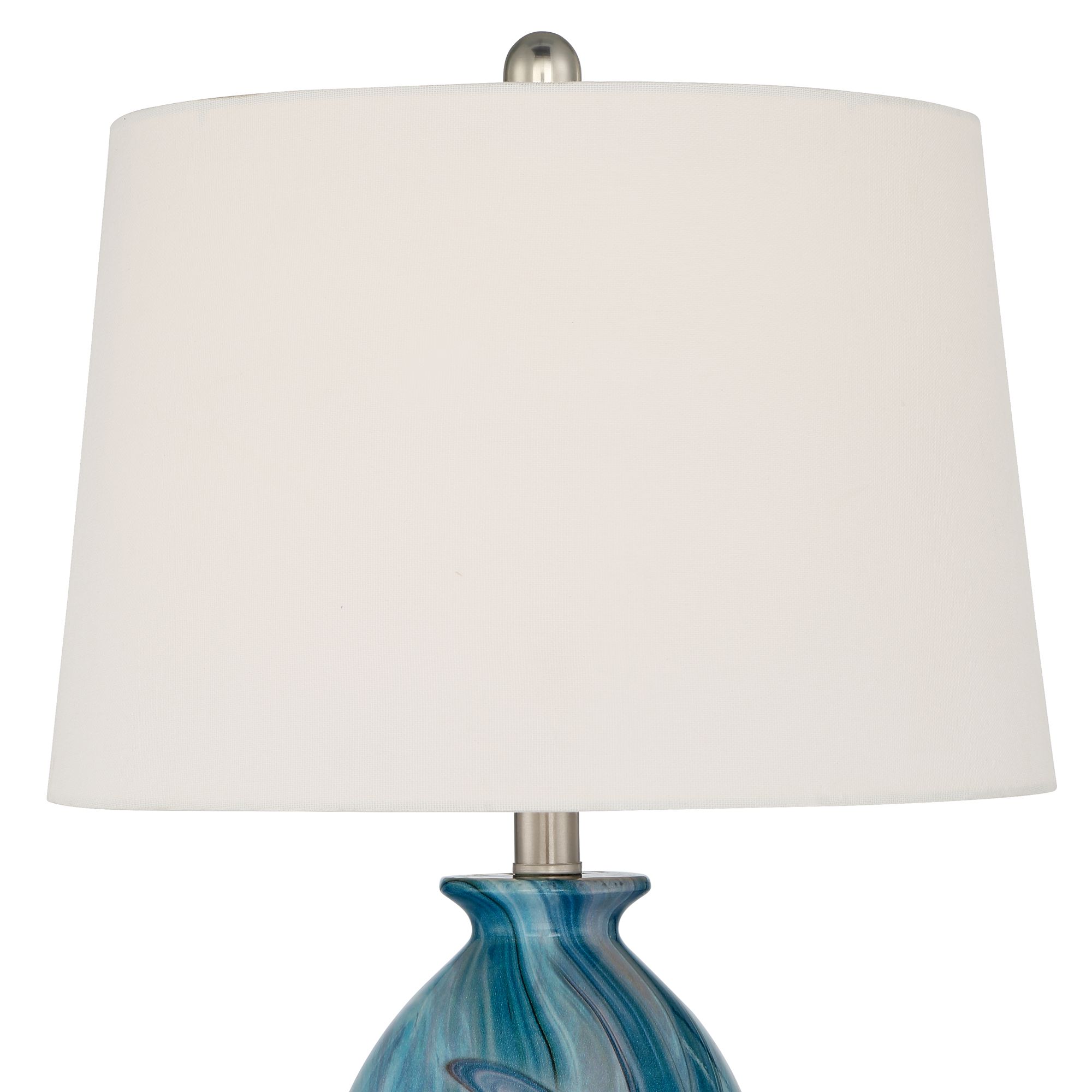 Image 3 Possini Euro Carlton 28" Swirling Blue Faux Marble Lamps Set of 2 more views