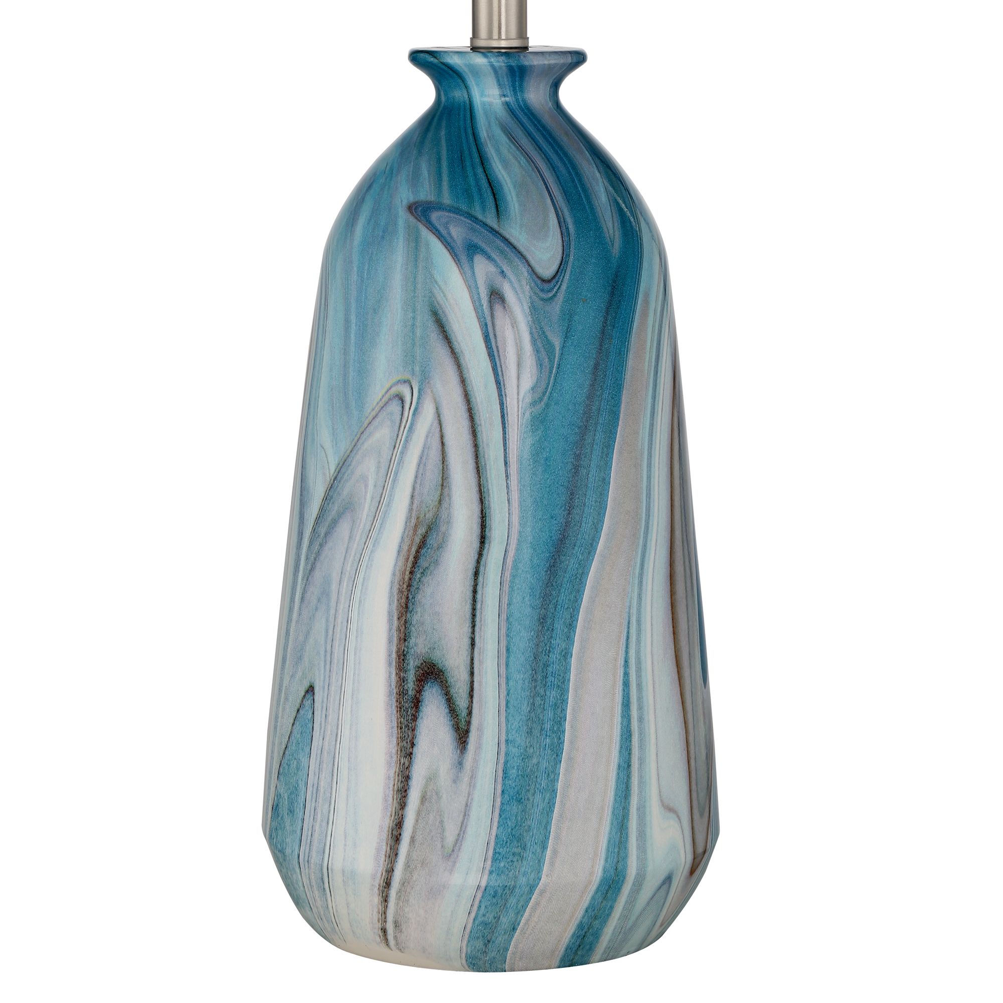 Image 5 Possini Euro Carlton 28" Swirling Blue Faux Marble Lamps Set of 2 more views