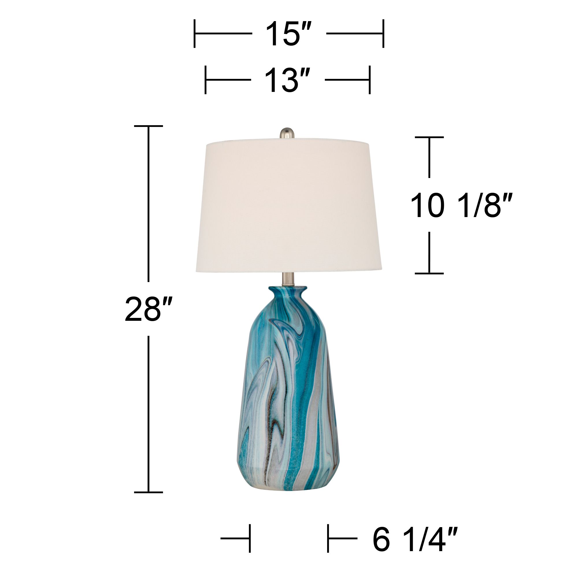 Possini Euro Carlton 28" Swirling Blue Faux Marble Lamps Set of 2