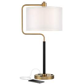 Image2 of Possini Euro Carlyle 30 1/2" High USB and Outlet Modern Desk Lamp