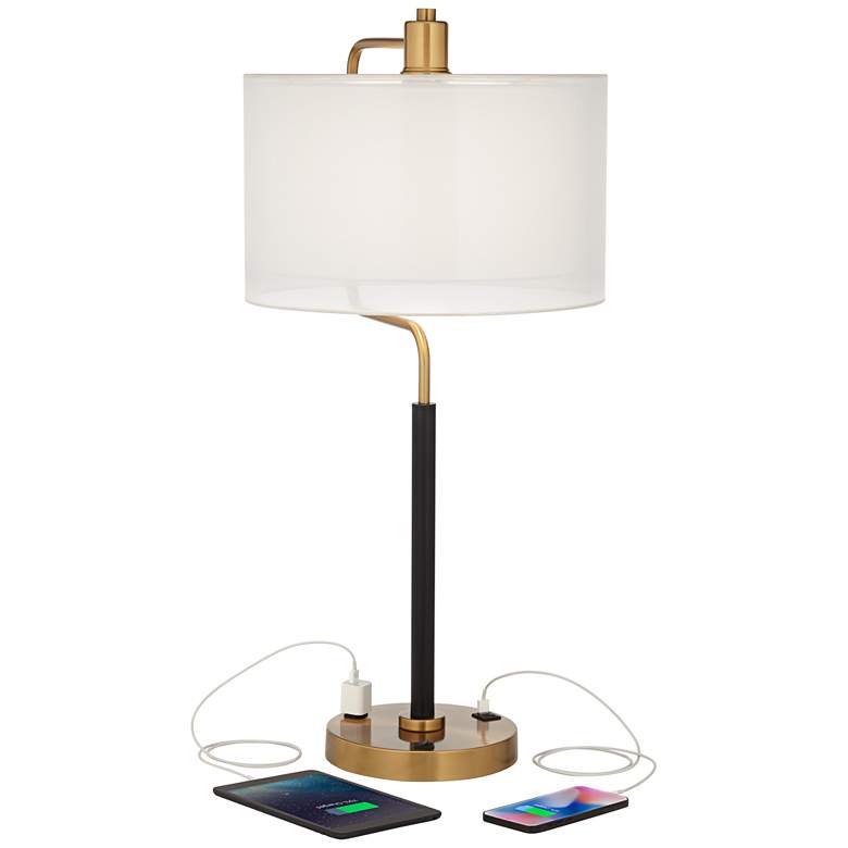 Image 3 Possini Euro Carlyle 30 1/2" High USB and Outlet Modern Desk Lamp more views