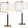 Possini Euro Carlyle USB Port and Outlet Modern Desk Lamps Set of 2