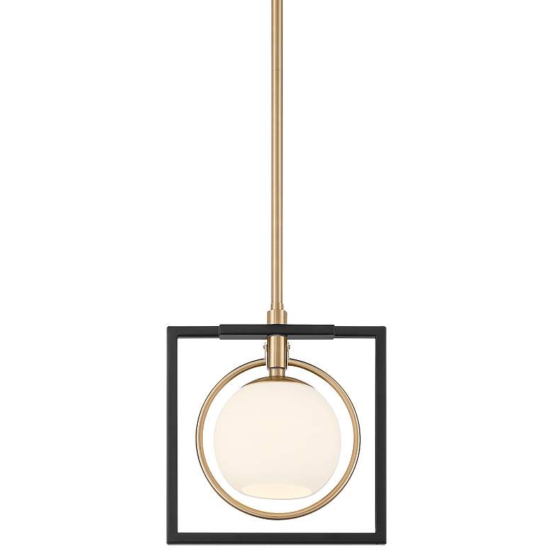 Image 3 Possini Euro Carlyn 10 1/2" Wide Black and Gold Mini Pendant