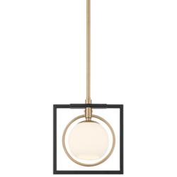 Possini Euro Carlyn 10 1/2" Wide Black and Gold Mini Pendant