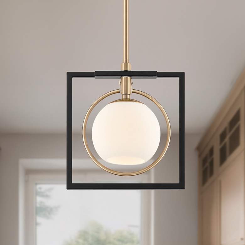 Image 2 Possini Euro Carlyn 10 1/2" Wide Black and Gold Mini Pendant