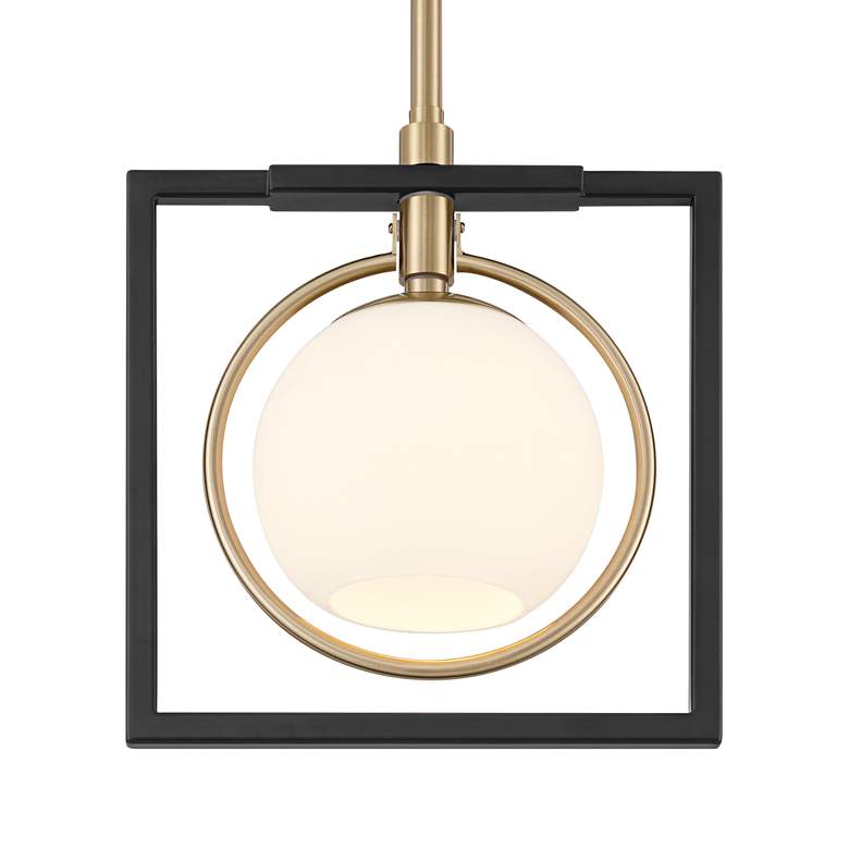 Image 4 Possini Euro Carlyn 10 1/2" Wide Black and Gold Mini Pendant more views