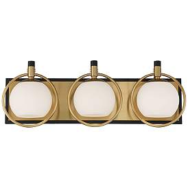 Image3 of Possini Euro Carlyn 26" Gold and Black Modern Luxe 3-Light Bath Light