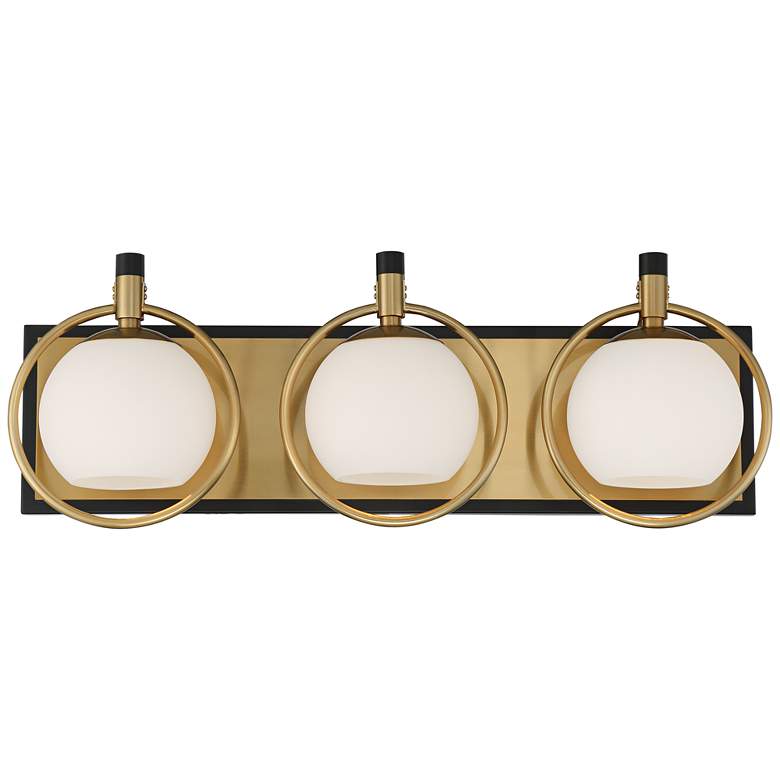 Image 3 Possini Euro Carlyn 26" Gold and Black Modern Luxe 3-Light Bath Light