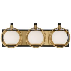 Possini Euro Carlyn 26&quot; Gold and Black Modern Luxe 3-Light Bath Light