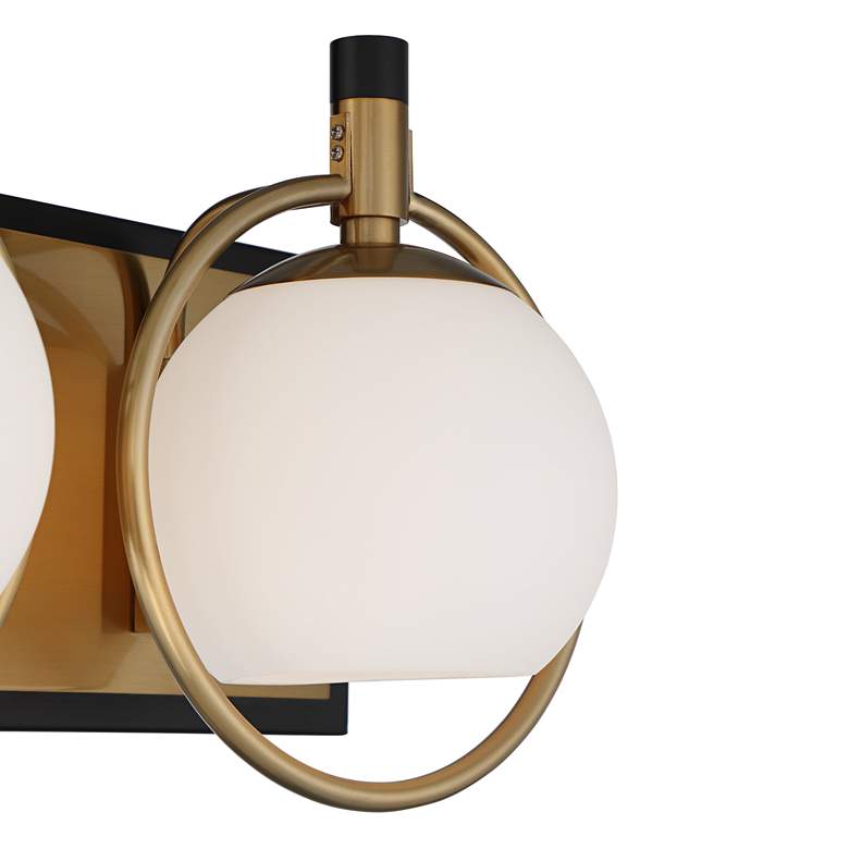 Image 3 Possini Euro Carlyn 26 inch Gold and Black Modern Luxe 3-Light Bath Light more views