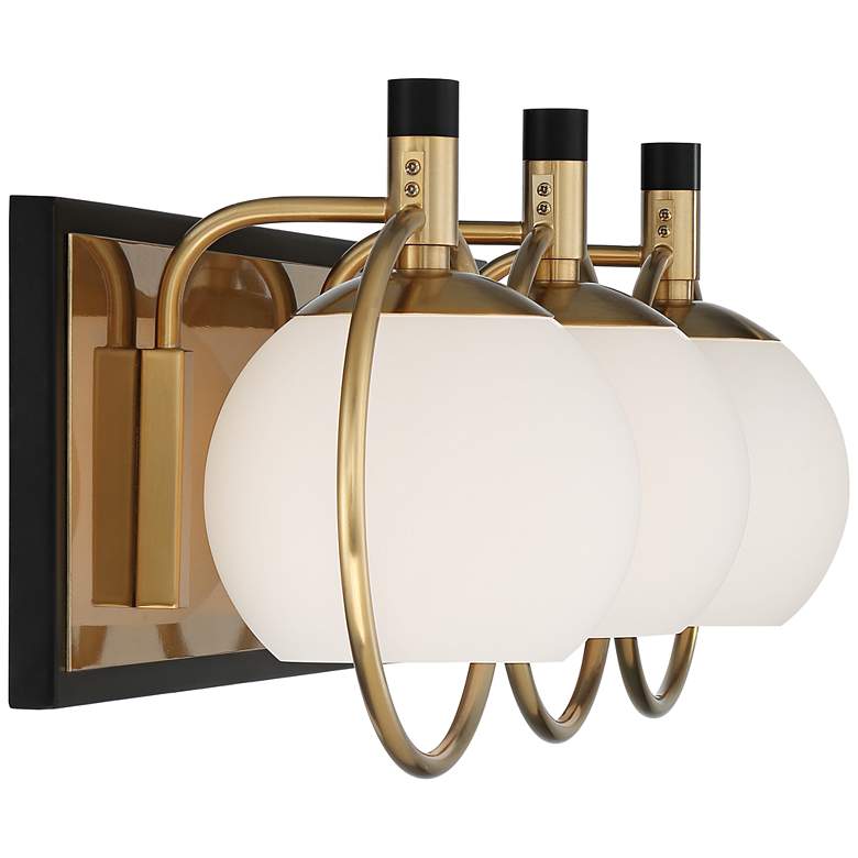 Image 6 Possini Euro Carlyn 26" Gold and Black Modern Luxe 3-Light Bath Light more views