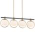 Possini Euro Carlyn 33" Brass and Black 4-Light Island Pendant