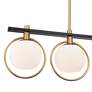 Watch A Video About the Possini Euro Carlyn Brass and Black 4 Light Island Pendant