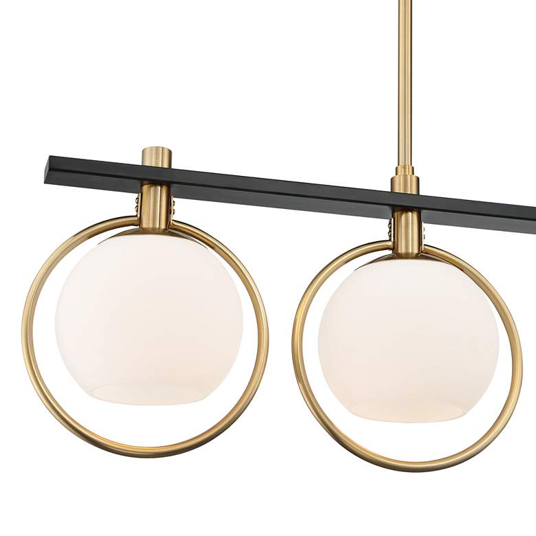 Image 4 Possini Euro Carlyn 33" Brass and Black 4-Light Island Pendant more views