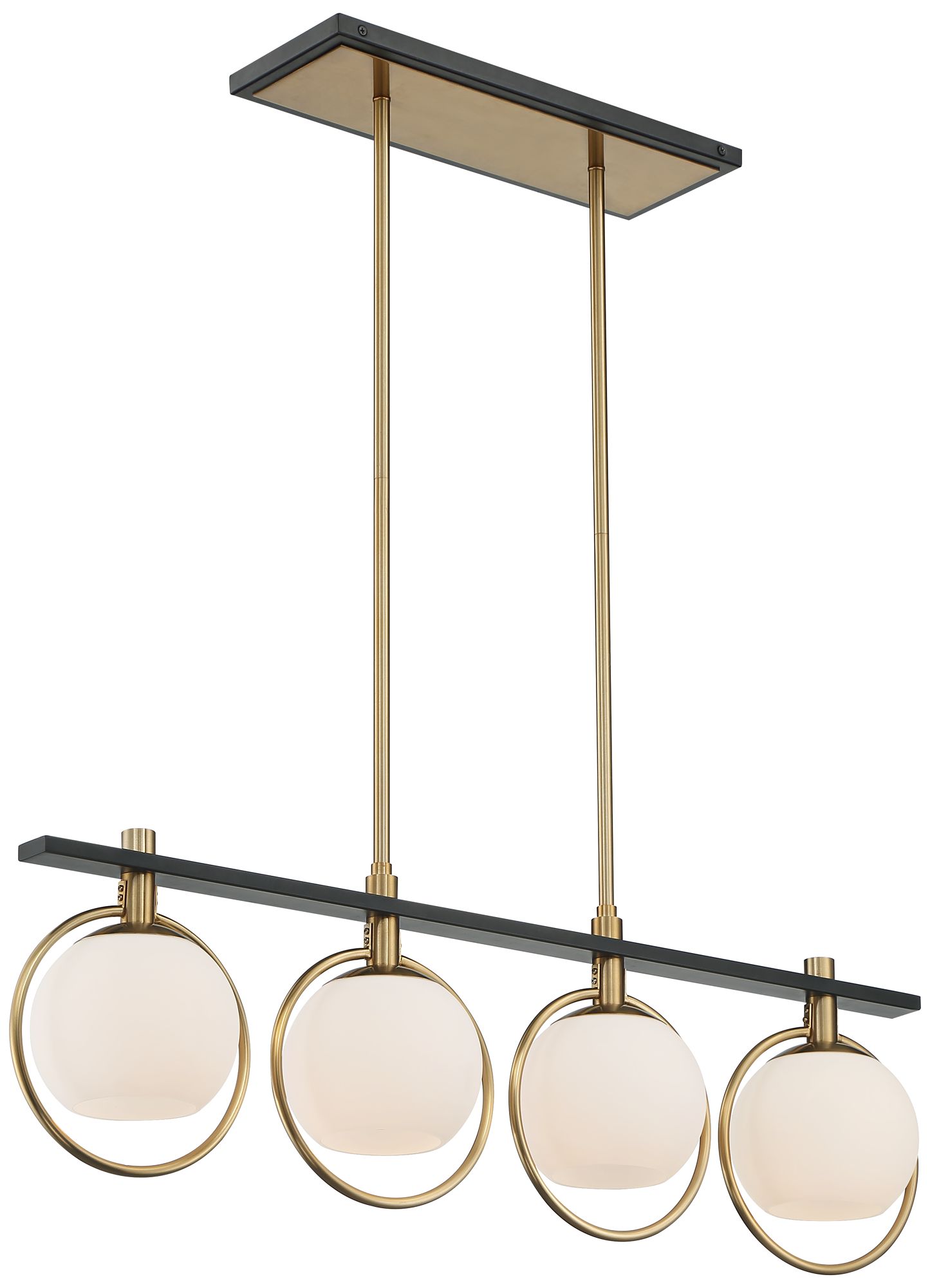 Watch A Video About the Possini Euro Carlyn Brass and Black 4 Light Island Pendant