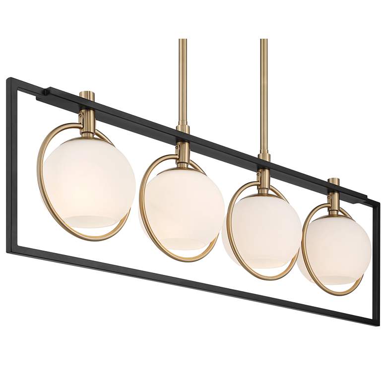 Image 6 Possini Euro Carlyn 37 1/2" Wide Black and Gold 4-Light Island Pendant more views
