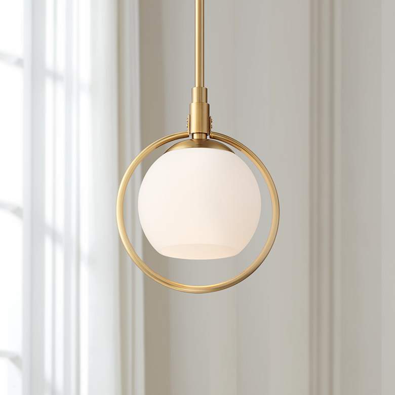 Image 1 Possini Euro Carlyn 8 3/4 inch Wide Gold and Glass Orb Mini Pendant Light