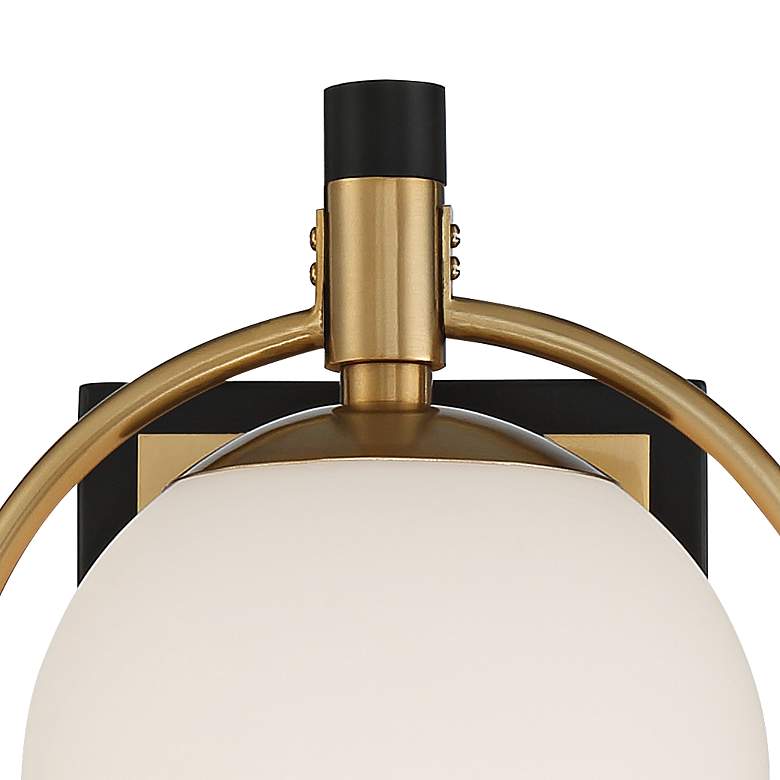Image 4 Possini Euro Carlyn 9 1/2" High Antique Brass and Black Wall Sconce more views