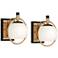 Possini Euro Carlyn 9 1/2" High Brass and Black Wall Sconces Set of 2