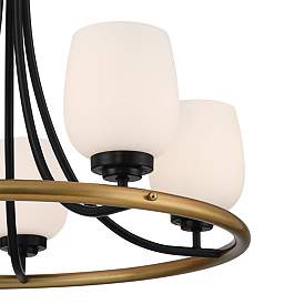 Image3 of Possini Euro Carrigan 25" Wide Black and Gold 5-Light Ring Chandelier more views
