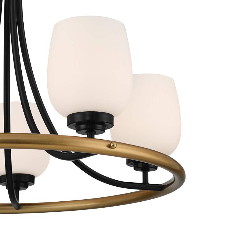 Image 3 Possini Euro Carrigan 25 inch Wide Black and Gold 5-Light Ring Chandelier more views