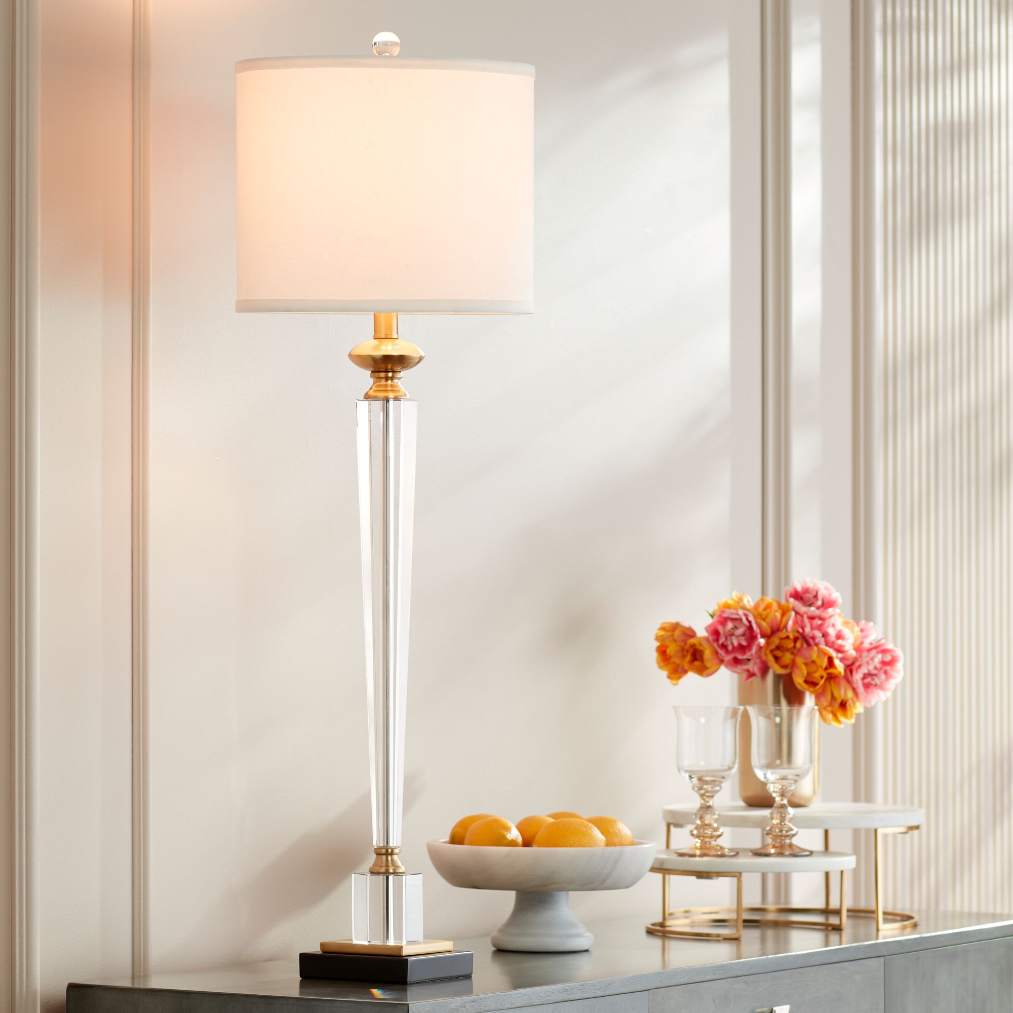 Possini Euro Carrillo 38 1/2" Crystal Table Lamp Set of 2