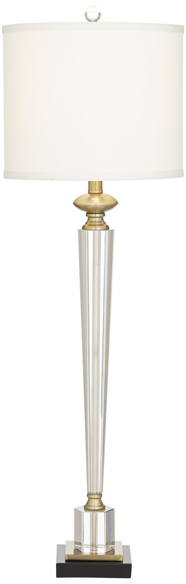 Possini Euro Carrillo Column 38 1/2" Gold Crystal Buffet Lamp