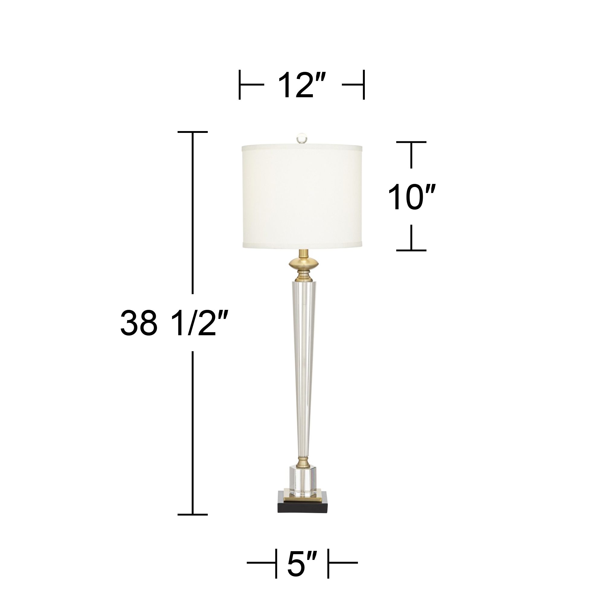 Possini Euro Carrillo Column 38 1/2" Gold Crystal Buffet Lamp