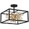 Possini Euro Carrine 14 1/4" Black Gold Semi-Flushmount Ceiling Light