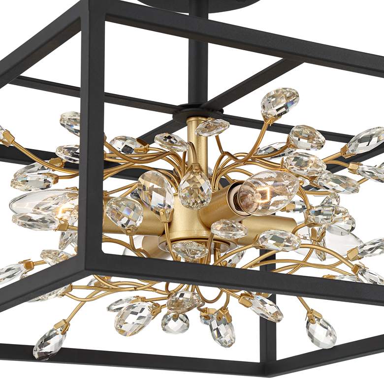 Image 3 Possini Euro Carrine 14 1/4" Black Gold Semi-Flushmount Ceiling Light more views