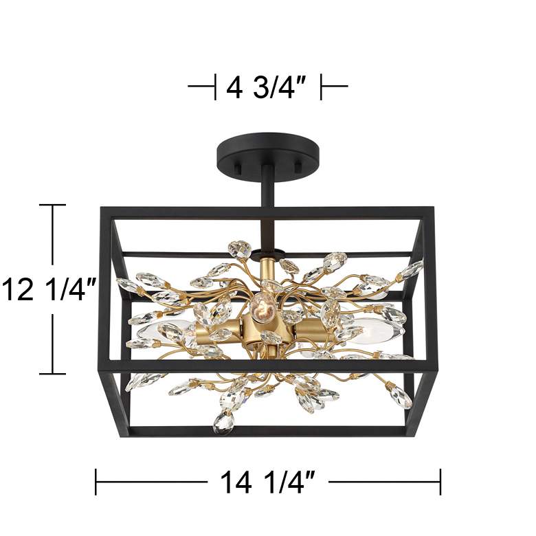 Image 7 Possini Euro Carrine 14 1/4 inch Black Gold Semi-Flushmount Ceiling Light more views