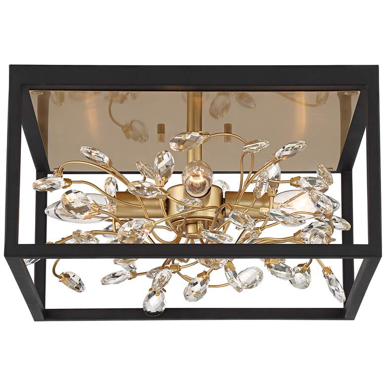 Image 7 Possini Euro Carrine 14 1/4" Wide Black Gold Flushmount Ceiling Light more views